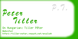 peter tiller business card