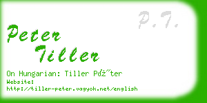 peter tiller business card